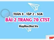 Bài 2 trang 70 Toán 8 Tập 2 Chân trời sáng tạo: Tam Giác Đồng Dạng & Tỉ Lệ Chu Vi